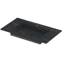 Ink Post Wastafel Keramische Slab Envelop Bak met 1 Kraangat - 800x450x10 mm - Lauren Black Mat