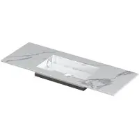 Ink Post Wastafel Keramische Slab Envelop Bak Midden Zonder Kraangat - 1200x450x10 mm - Statuario Glans