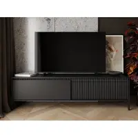 GRAINGOLD - TV-Meubel Sorano - Mat zwart - Moderne Opbergruimte - 187 cm