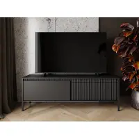 GRAINGOLD - TV-Meubel Sorano - Mat zwart - Moderne Opbergruimte - 153 cm