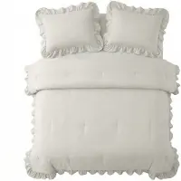 Sleeptime Lazy Dekbed Zonder Overtrek Ruffles - Off White 240 x 200 cm