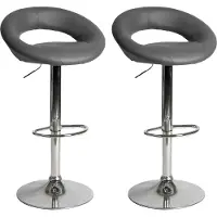 Urban Living "WE LOVE" SET VAN 2 GRIJZE PU-BARKRUKKEN
