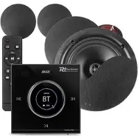 Power Dynamics Powerline B100B inbouw versterker met 4 plafondspeakers - 6.5 inch - 4x 25W - Zwart