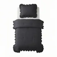 Sleeptime Lazy dekbed zonder overtrek Ruffles excl. kussensloop - Antraciet - 140x200
