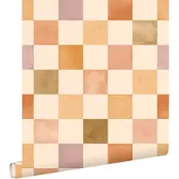 ESTAhome behang geblokt motief oranje, geel en paars - 50 x 900 cm - 132178