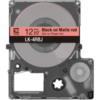 Epson LK-4RBJ matte tape zwart op rood 12 mm (origineel)