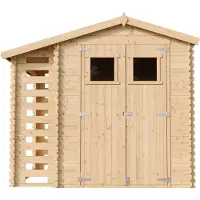 Timbela M386 - Houten tuinhuis-brandhoutschuurtje - 4,33 m² - 206x272xH218 cm - zonder vloer