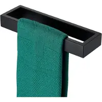 Snq Handdoekrek - Zwart - Mat roestvrij staal - Verborgen schroeven - Ontworpen voor luxe hotels - spa en badkamers - 26 cm