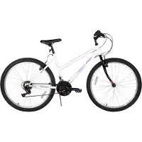 Happiq Dames mountainbike 61–66 cm – Voor volwassenen voor woon- en sportief gebruik op trail en weg – Met 18 versnellingen en hardtail ontwerp – Wit aluminium frame