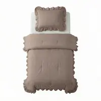 Sleeptime Lazy Dekbed Zonder Overtrek Ruffles - Taupe 140 x 200 cm
