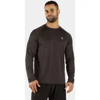 ZEUZ Heren Sport Longsleeve – Fitness Shirt Lange Mouw - Houtskool-grijs - S
