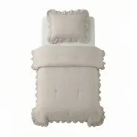 Sleeptime Lazy dekbed zonder overtrek Ruffles excl. kussensloop - Beige/Grijs - 140x200