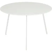 Mica Decorations Seatle Bijzettafel voor Buiten - Salontafel Rond - Plantentafel en Koffietafel - H38 x Ø58 cm - Metaal - Wit