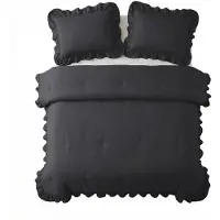 Sleeptime Lazy dekbed zonder overtrek Ruffles excl. kussensloop - Antraciet - 200x200