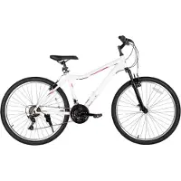 Happiq Mountainbike – Voor dames – 21 versnellingen, stalen frame, verende vork – 66 cm wielen, wit