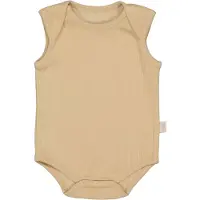 LEVV romper lichtzand Beige Jongens/Meisjes Stretchkatoen Ronde hals Effen - maat 68