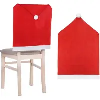 Springos Stoelhoes - - Kerstmanmuts - 68x48 cm - Non-woven stof - Rood