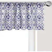 Abakuhaus Marineblauwe raamvalance, gordijnvalance voor keuken en slaapkamer met tunnelzoom, 137 cm x 45 cm, violetblauw blauwgrijs