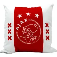 Ajax kussen wit rood wit met logo