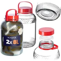Kadax -pot Glazen pot 8L met dop en handvat voor het inleggen van kool Pakket 2