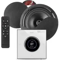 Power Dynamics Powerline B50W inbouw versterker met 2 plafondspeakers - 6.5 inch - 2x 25W - Zwart