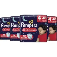 Pampers Baby-Dry Night Pants - Maat 4 - 160 (4 x 40) luierbroekjes (9-15 KG) - Maat 4 - 40 luierbroekjes - Perfect voor in de nacht
