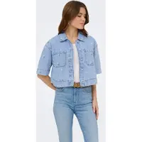 ONLY Blouse 'ONLCleo' blauw denim / limoen / groen