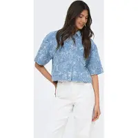 ONLY Blouse 'ONLCleo-Aude' blauw denim / wit