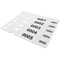 Combicraft sleufetiketten genummerd 250x38mm met afscheurstrook wit - nummering 0001 t/m 1000 - per 1000 etiketten