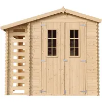 Timbela M386C+M386G - Houten tuinhuis-brandhoutschuurtje - 4,33 m² - 206x272xH224 cm - met vloer