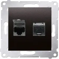 Kontakt-Simon Contactdoos Simon D62E.01/48, antraciet, kunststof, IP20, 75 mm, 44 mm, 75 mm