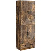 vidaXL Kast Set 2 st Gerookt eiken Bewerkt hout