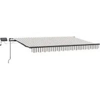 vidaXL Uitschuifbare luifel Lichtgrijs en wit 450 × 350 cm