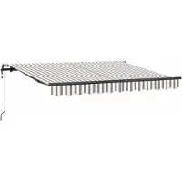 vidaXL Uitschuifbare luifel Lichtgrijs en wit 400 × 350 cm