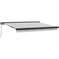 vidaXL Uitschuifbare luifel Lichtgrijs en wit 350 x 250 cm
