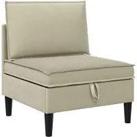 vidaXL Midden Sofa met Opbergruimte Zand Fluweel