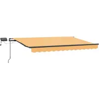 Syfax Uitschuifbare luifel Zand 500 × 300 cm Stof en Aluminium
