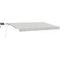 vidaXL Uitschuifbare luifel Lichtgrijs en wit 600 × 300 cm