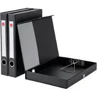 OEM Documentenbox, set van 3, formaat A4, met voetplaat van 45 mm breed, kleur zwart
