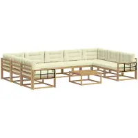 vidaXL Tuinset met 10 stuks, wit en crème