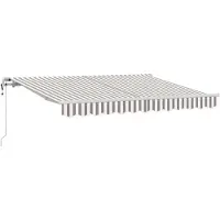 vidaXL Uitschuifbare luifel Lichtgrijs en wit. 600 × 300 cm