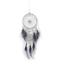 OEM Een grijze droomvanger met twee ringen, geschikt als wanddecoratie voor in huis.