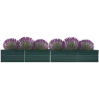 vidaXL Plantenbak verhoogd 600x80x45 cm gegalvaniseerd staal groen