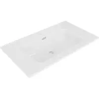 Wiesbaden Wastafel bajo enkel met 1 kraangat 80x46x1,8 cm keramiek glans wit