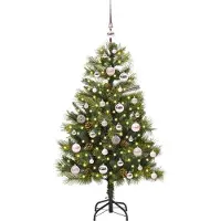 vidaXL Kunstmatige Scharnierende Kerstboom met Kegels Groen 120 cm