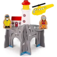 Bigjigs Rail Houten Vuurtoren met Treintunnel