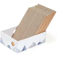 OEM Kartonnen krabplank voor katten, 5-delig, wit, stabiel, interactief, medium formaat