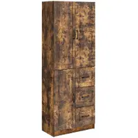 Syfax Kastenset 2 st Gerookt eiken 66 x 34,5 x 87 cm Bewerkt hout