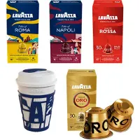 Lavazza Proefpakket - 80 koffiecapsules + Travelmug | Koffiepakket met Nespresso compatible
