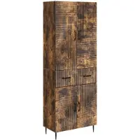 vidaXL Kast Set 2 pcs Gerookt eiken 66 x 34,5 x 89,5 cm Bewerkt hout